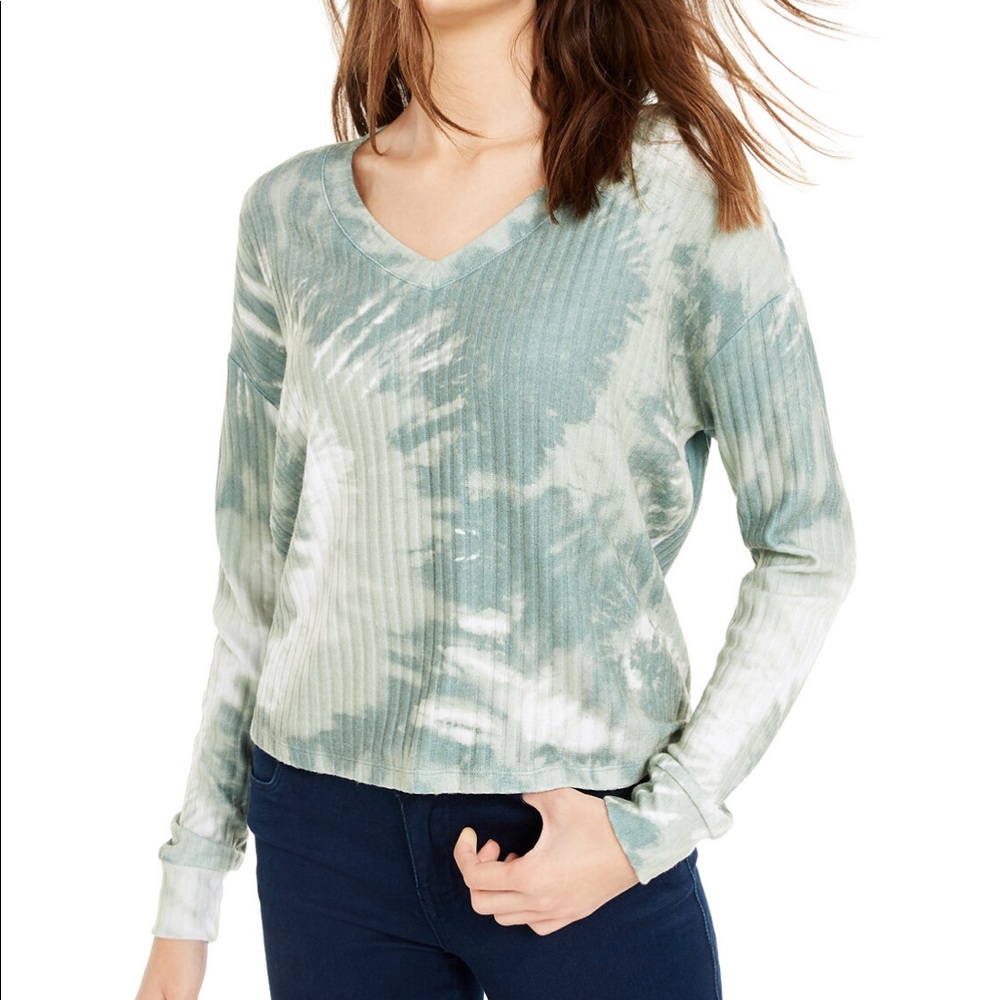 Grave Fame Junior’s Cozy Ribbed Tie-Dyed Top